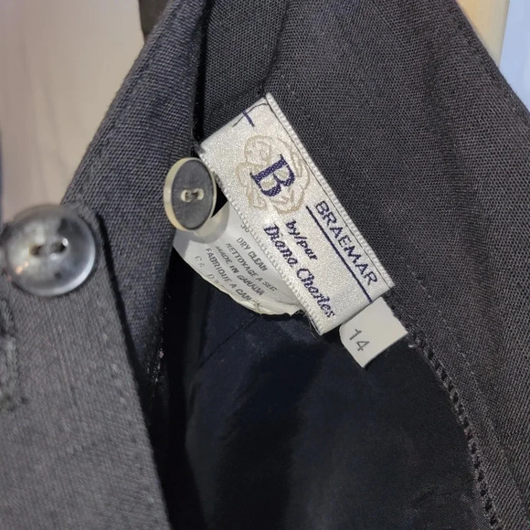 Vintage Braemar Diana Charles Black Pocket Back Slit Size 14 - Picture 6 of 6